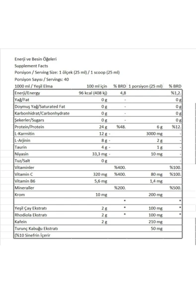 Conlast L-carnıtıne 3000mg Yeşil Elma/glutamıne 120g - 2