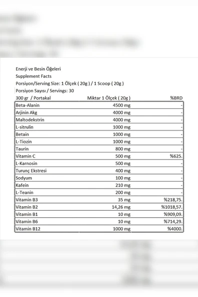Conlast CREATİNE MONOHYDRATE 300 GR / PRE-WORKOUT 300 GR - 6
