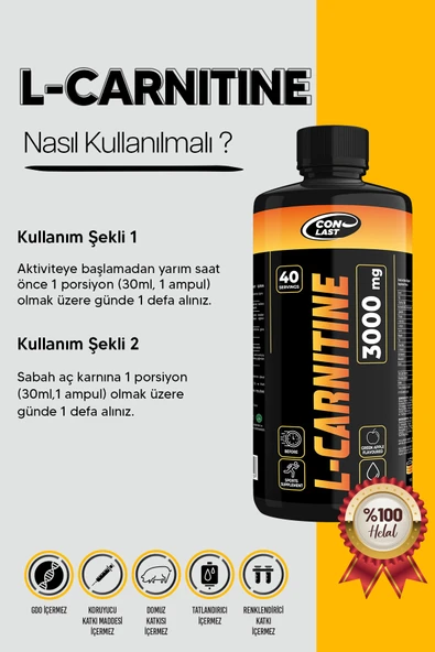 Conlast L-carnıtine 3000mg/proflaks Plus Vitamax 300gr/creatine Monohydrate 300gr - 4