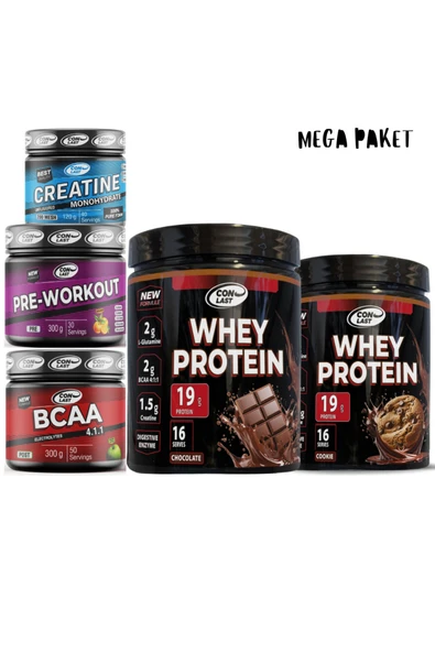 Conlast 2'li WHEY ÇİKOLATALI KURABİYELİ/BCAA 300g/Creatine 120g - 1