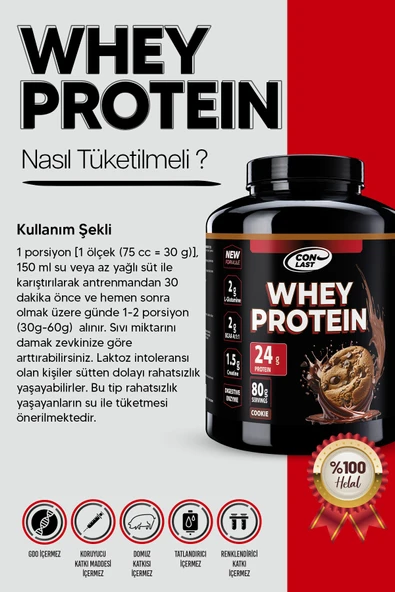 Conlast Whey Protein 400g Kurabiyeli 16 Servis (İTHAL AROMA) | Kas Yapılanmasına Yardımcı - Resim 4