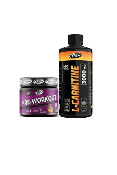 Conlast L-carnıtıne 3000mg Yeşil Elma/pre-workout 300g Orange ürün görseli