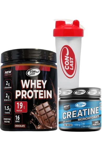Conlast Whey Protein Çikolata 400g/creatine 120g Hediye Shaker - 1