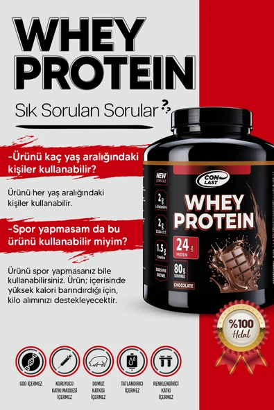 Conlast WHEY PROTEİN ÇİKOLATALI 400g/BCAA 300g/CREATİNE 120g - Resim 3