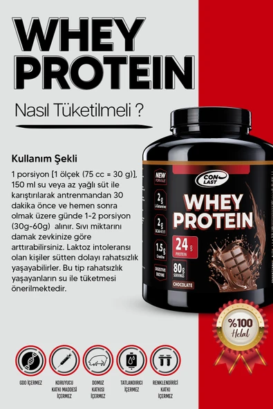 Conlast 2'li WHEY ÇİKOLATALI KURABİYELİ/BCAA 300g/Creatine 120g - 3