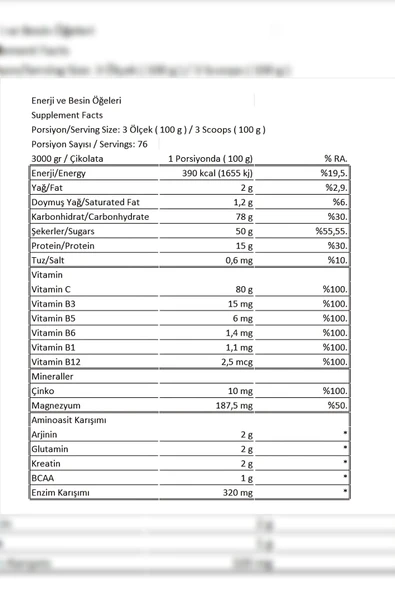 Conlast Mass Gainer 900g Kilo Almaya Yardımcı(KARBONHİDRAT) Çikolatalı Whey Protein Creatine Hediye Shaker - 2