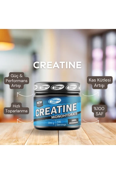 Conlast Creatine Plus Vitamax Yeşil Elmalı %100 Mikronize 300 gr - 4