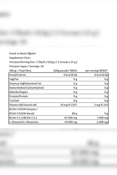 Conlast CONLAST BCAA 300G YEŞİL ELMA - Resim 2