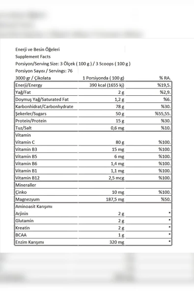 Conlast Mass Gainer 2000 g Proflaks Plus 300 gr HEDİYELİ - Resim 4