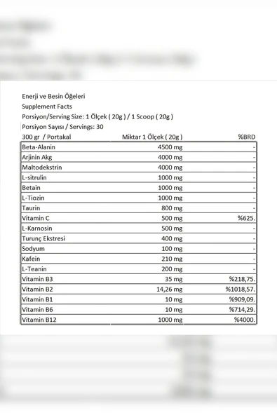 Conlast Pre-Workout Orange 300 Gr GLUTAMINE 300 Gr HEDİYELİ - 2