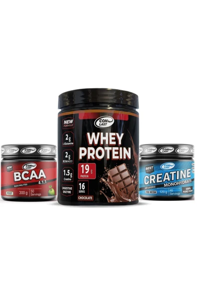 Conlast WHEY PROTEİN ÇİKOLATALI 400g/BCAA 300g/CREATİNE 120g ürün görseli 1