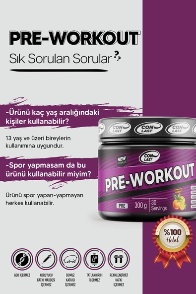 Conlast CREATİNE MONOHYDRATE 300 GR / PRE-WORKOUT 300 GR - 4