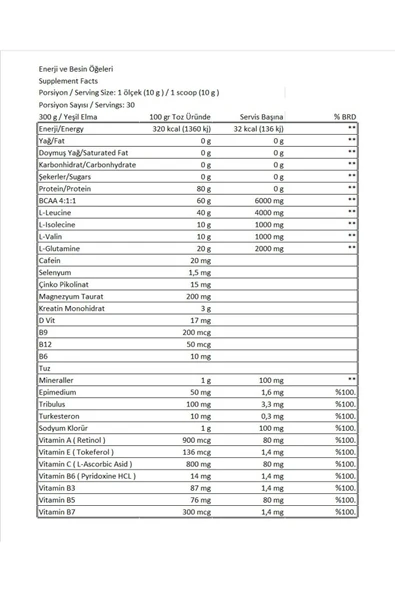 Conlast Glutamine 300 Gr/bcaa 300 Gr/proflaks Plus Vitamax 300 gr - 7