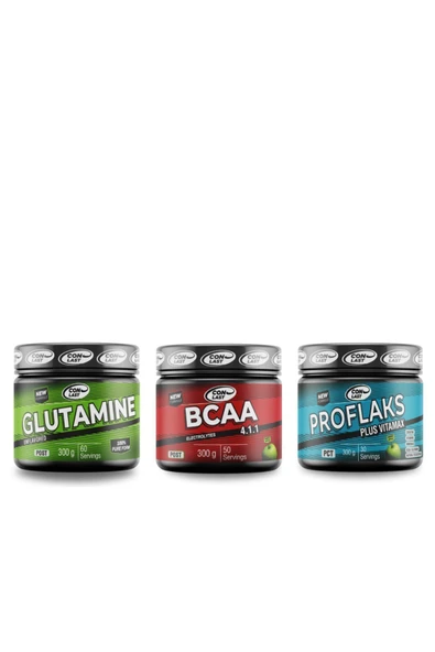 Conlast Glutamine 300 Gr/bcaa 300 Gr/proflaks Plus Vitamax 300 gr - 1