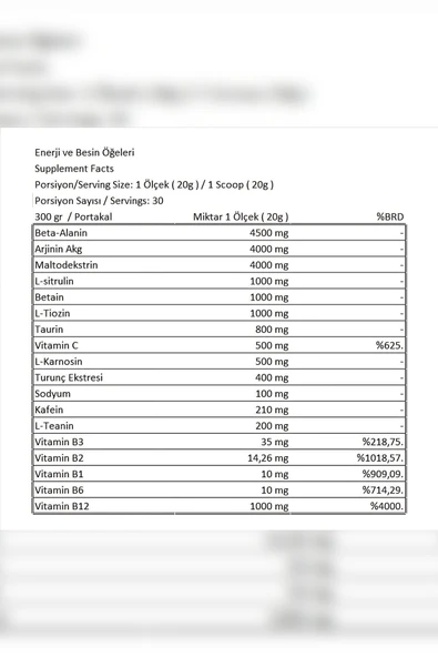Conlast Arginine300gr/proflaks Plus Vitamax300gr/pre-workout300gr - 6