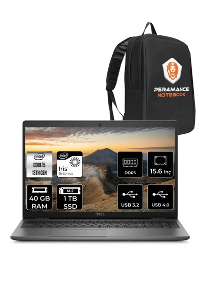 Dell Latitude 3550 i5 1345U 40GB 1TB SSD 15.6'' FHD FDOS Taşınabilir Bilgisayar & PER4 ÇANTA ürün görseli