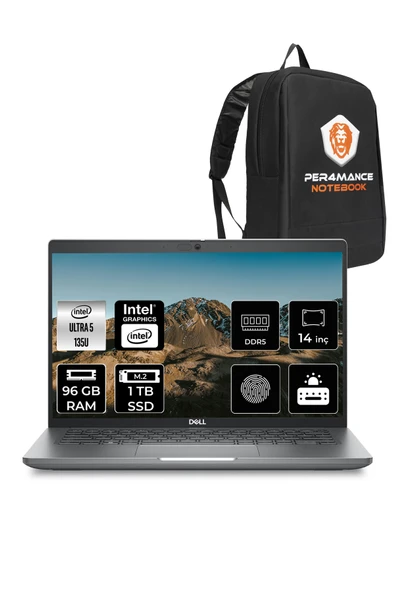 Dell Latitude 5450 Ultra 5 135U 96GB 1TB SSD 14'' FHD FDOS Taşınabilir Bilgisayar & PER4 ÇANTA ürün görseli 1