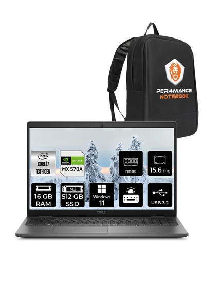 Dell Latitude 3550 i7 1355U 16GB 512GB SSD MX570A/2GB 15.6'' W11H Dizüstü Bilgisayar & PER4 ÇANTA
