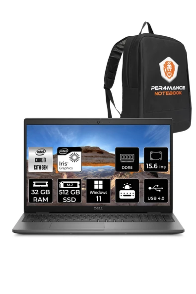 Dell Latitude 3550 i7 1355U 32GB 512GB SSD 15.6'' FHD W11H Dizüstü Bilgisayar & PER4 ÇANTA ürün görseli