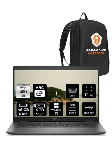 Dell Latitude 3450 Ultra 5 125U 48GB 4TB SSD 14'' FHD W11H Taşınabilir Bilgisayar & PER4 ÇANTA ürün görseli