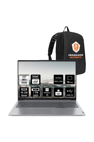 LENOVO ThinkBook 16 G6 i5 13420H 16GB 1TB SSD 16" WUXGA W11H Dizüstü Bilgisayar & PER4 ÇANTA ürün görseli 1