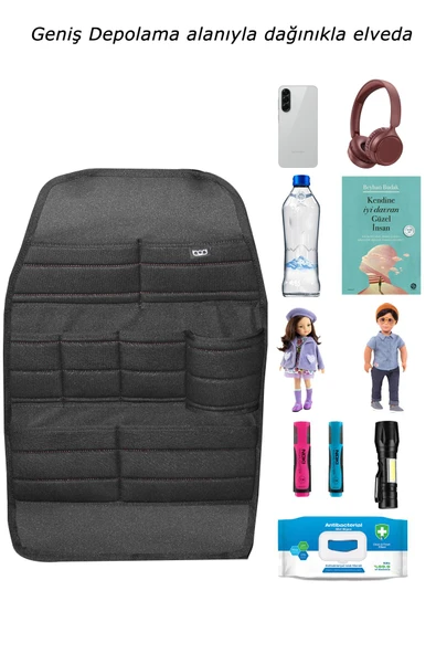 Bod Ecolux Serisi Taytüyü Araba Oto Koltuk Arkası Eşya Düzenleyici Araç İçi Organizer Siyah - 2