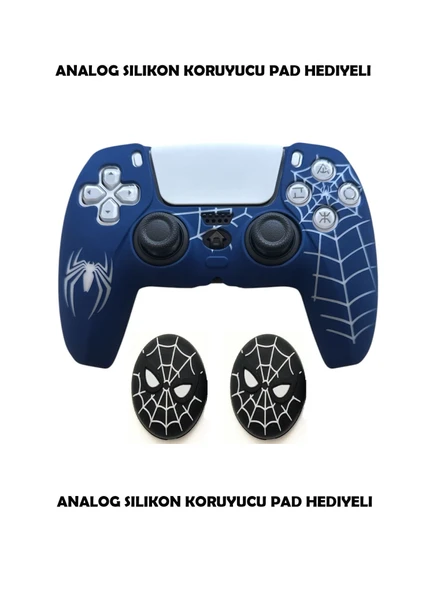 PS5 Dualsense Spider-Man Koruyucu Silikon Kılıf + Analog silikon Koruyucu - 1