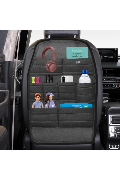 Bod Ecolux Serisi Taytüyü Araba Oto Koltuk Arkası Eşya Düzenleyici Araç İçi Organizer Siyah