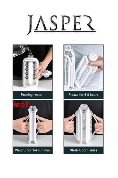 Jasper Katlanır Yuvarlak Buz Küpü Kalıbı Ve Içecek Şişesi Pratik Taşınabilir Buz Küpü - Resim 2