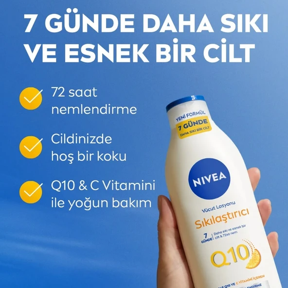 NIVEA Q10, 7 Günde Sıkılaştırıcı, C Vitamini, Nemlendirici, Vücut Losyonu, 250 ml - 2