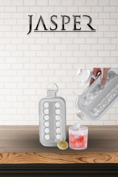 Jasper Katlanır Yuvarlak Buz Küpü Kalıbı Ve Içecek Şişesi Pratik Taşınabilir Buz Küpü - Resim 4