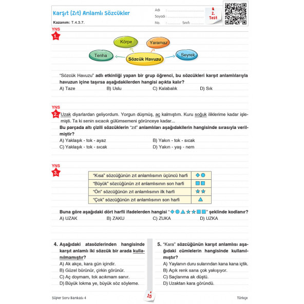 4. Sınıf Süper Soru Bankası (Tüm Dersler) - 2