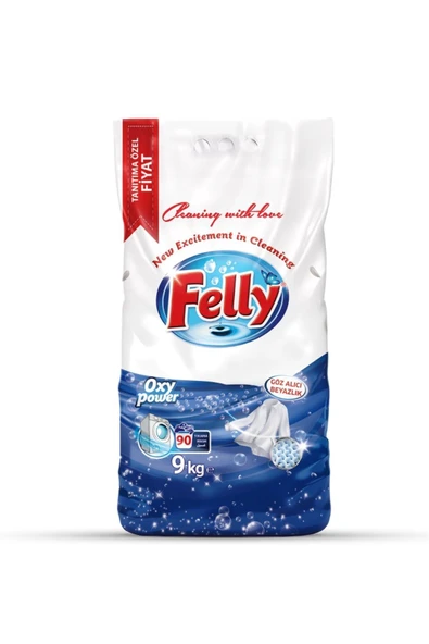FELLY 9 kg Toz Çamaşır Deterjanı – Beyazlar İçin Yoğun Beyazlık ve Uzun Süreli Temizlik - 2
