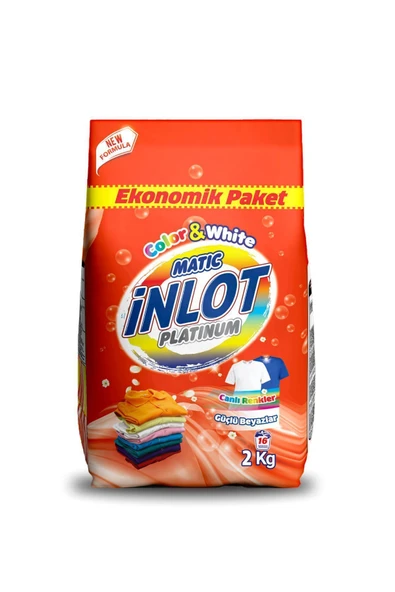 İNLOTMATİC Beyazlar ve Renkliler için 2 Kg Çamaşır Deterjanı/Matik/Toz Deterjan - 2