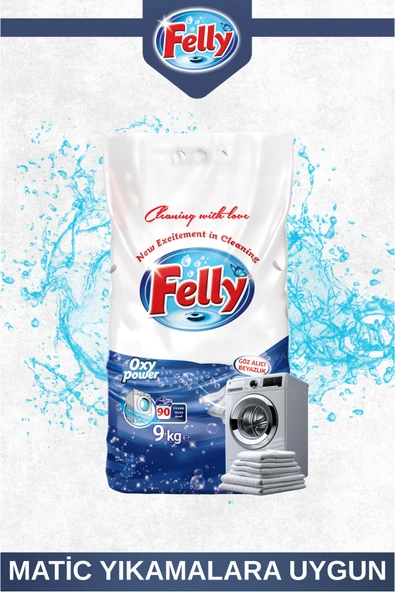 FELLY 9 kg Toz Çamaşır Deterjanı – Beyazlar İçin Yoğun Beyazlık ve Uzun Süreli Temizlik - 3