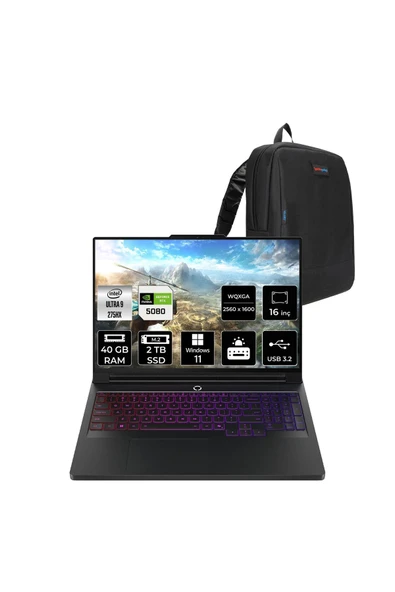 LENOVO Legion Pro 7 Ultra9 275HX 40GB 2TB SSD RTX5070Ti/12GB 140W 240Hz WQXGA OLED 16" W11H Laptop ürün görseli 1