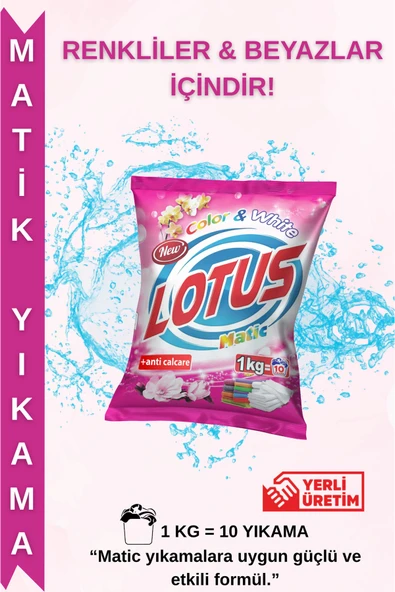 Lotus 1 kg Toz Çamaşır Deterjanı – Hem Beyazlarda Işıltı, Hem Renklilerde Renk Canlılığı