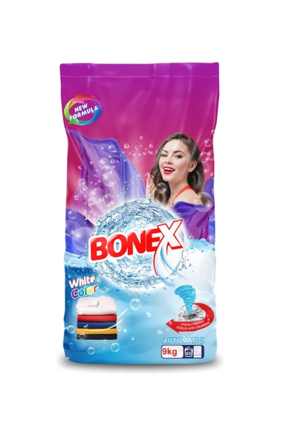 Bonex 9 Kg Toz Çamaşır Deterjanı – Beyazlar ve Renkliler İçin Güçlü Leke Çıkarıcı, 60 Yıkama - 2