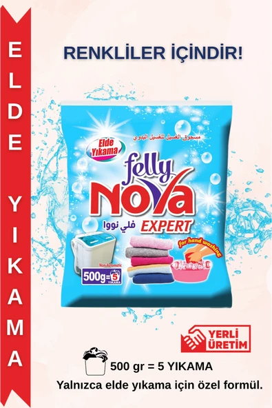 FELLY NOVA Expert 500 g Elde Yıkama Toz – Beyaz & Renkliler İçin Derinlemesine Temizlik