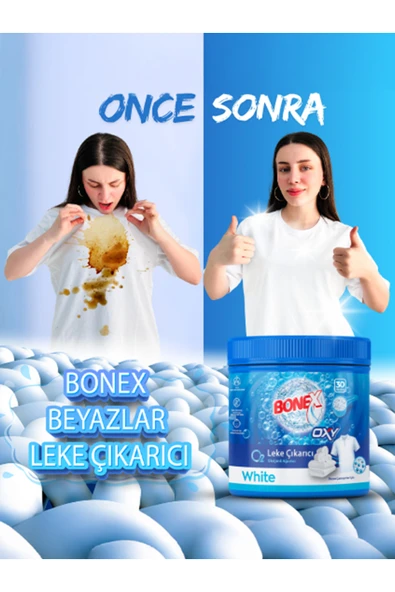 Bonex Oxy 750 g Toz Leke Çıkarıcı – Beyazlar İçin Güçlü Beyazlatıcı Performans - 4