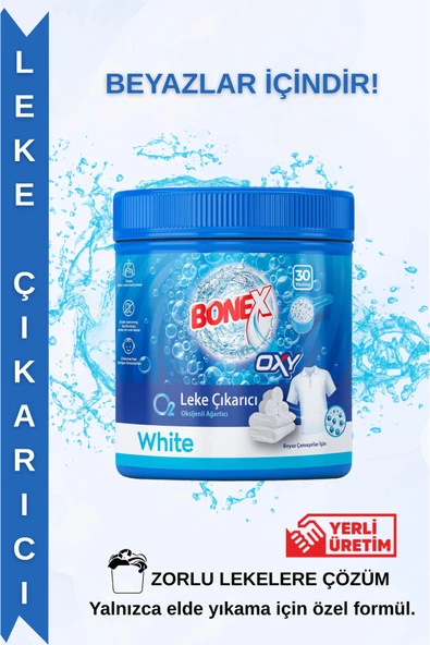 Bonex Oxy 750 g Toz Leke Çıkarıcı – Beyazlar İçin Güçlü Beyazlatıcı Performans