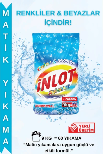 İNLOTMATİC Beyazlar ve Renkliler için 9 Kg Çamaşır Deterjanı/Toz Deterjan/Matik