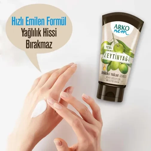 Arko Nem, Zeytinyağlı, Nemlendirici, El ve Vücut Bakım Kremi - 60 ml - Resim 3