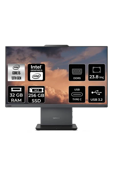 LENOVO ThinkCentre Neo 50a G5 i5 13420H 32GB DDR5 256GB SSD 23.8" FHD FDOS All in One & PER4 Bellek ürün görseli