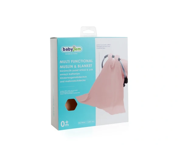Babyjem Çok Amaçlı Müslin Ana Kucağı Örtüsü Somon - Resim 5