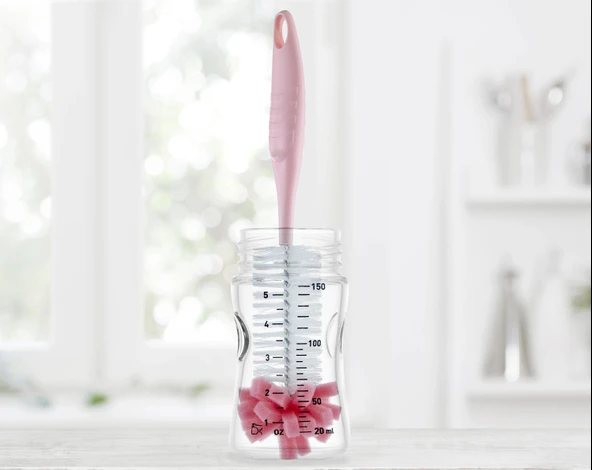 Babyjem Süngerli Biberon Fırçası Pembe - Resim 3