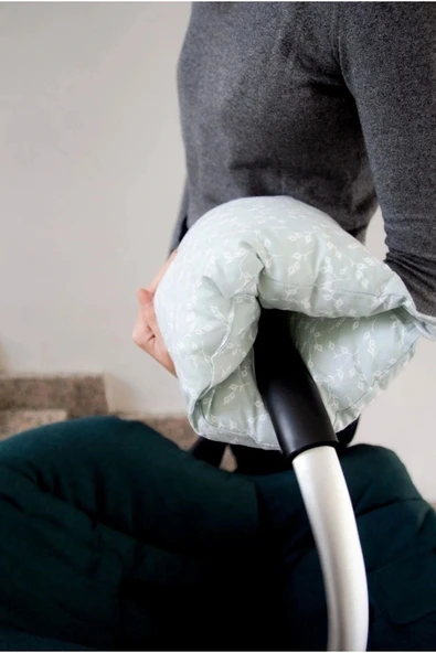 Babyjem Çok Fonksiyonlu Emzirme Destek Minderi & Anne Hamile Yastığı Yeşil Çiçek - 4