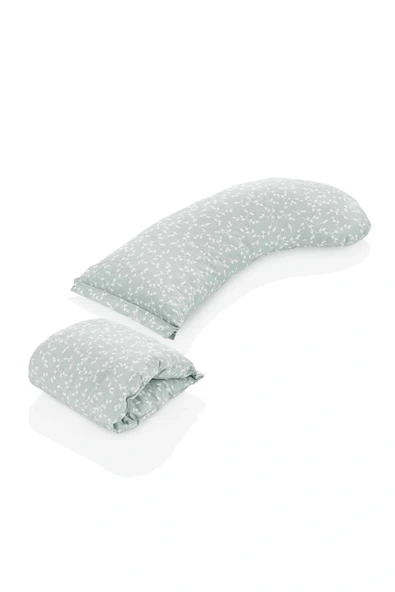 Babyjem Çok Fonksiyonlu Emzirme Destek Minderi & Anne Hamile Yastığı Yeşil Çiçek - 3