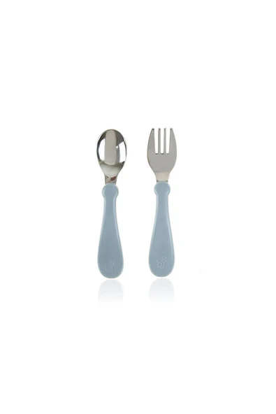 Babyjem Paslanmaz Çelik Çatal Kaşık Seti - Gri - Resim 2