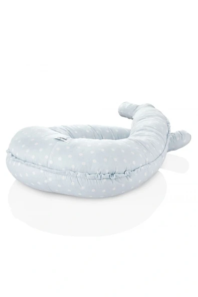 Babyjem 5 Fonksiyonlu Anne Yanı & Emzirme Minderi & Bebek Yatağı Mavi Benekli - Resim 3